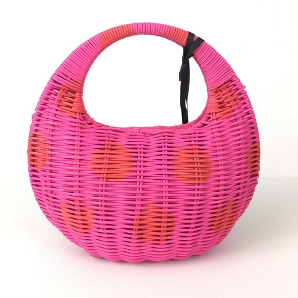 Kate Spade Polka Dot Wicker Crescent Bag - Picture 8 of 11